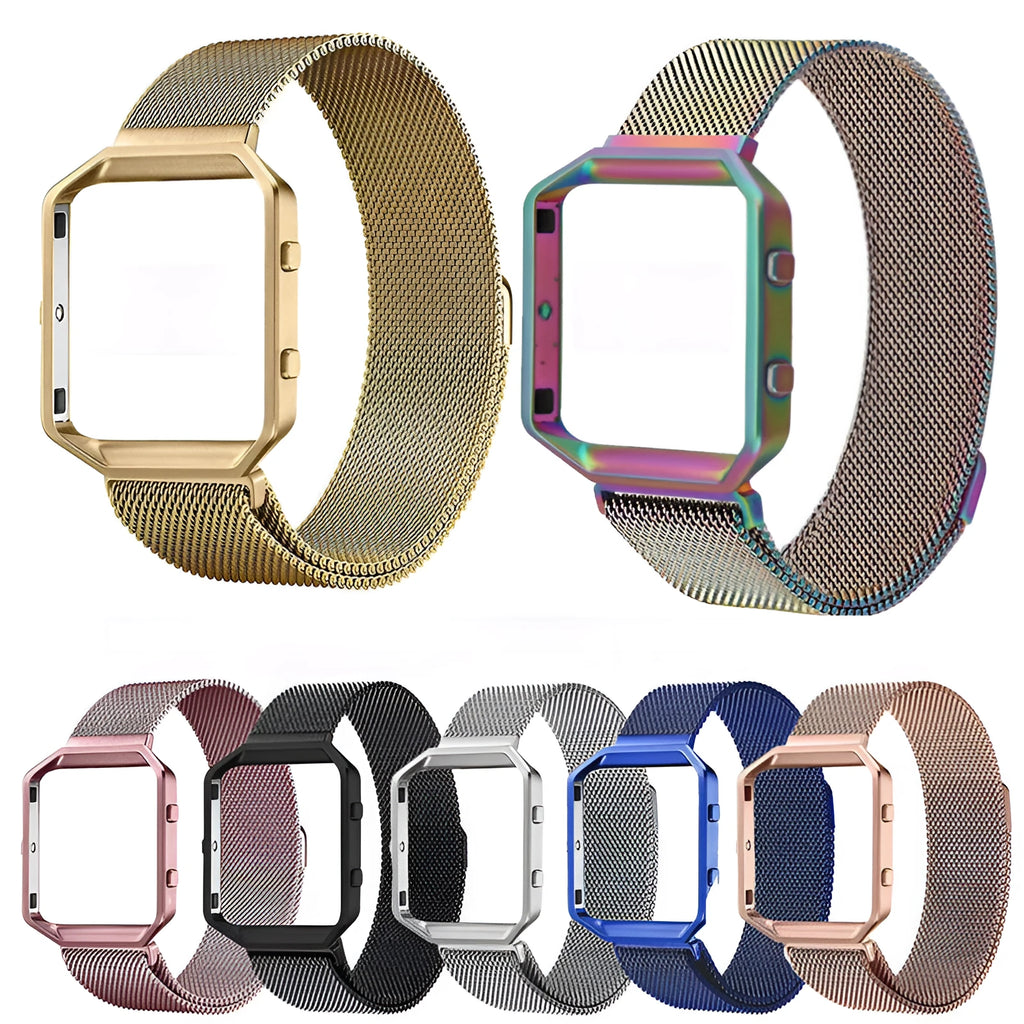 23mm Milanese mesh stainless steel replacement wristband for Fitbit Blaze watch in silver