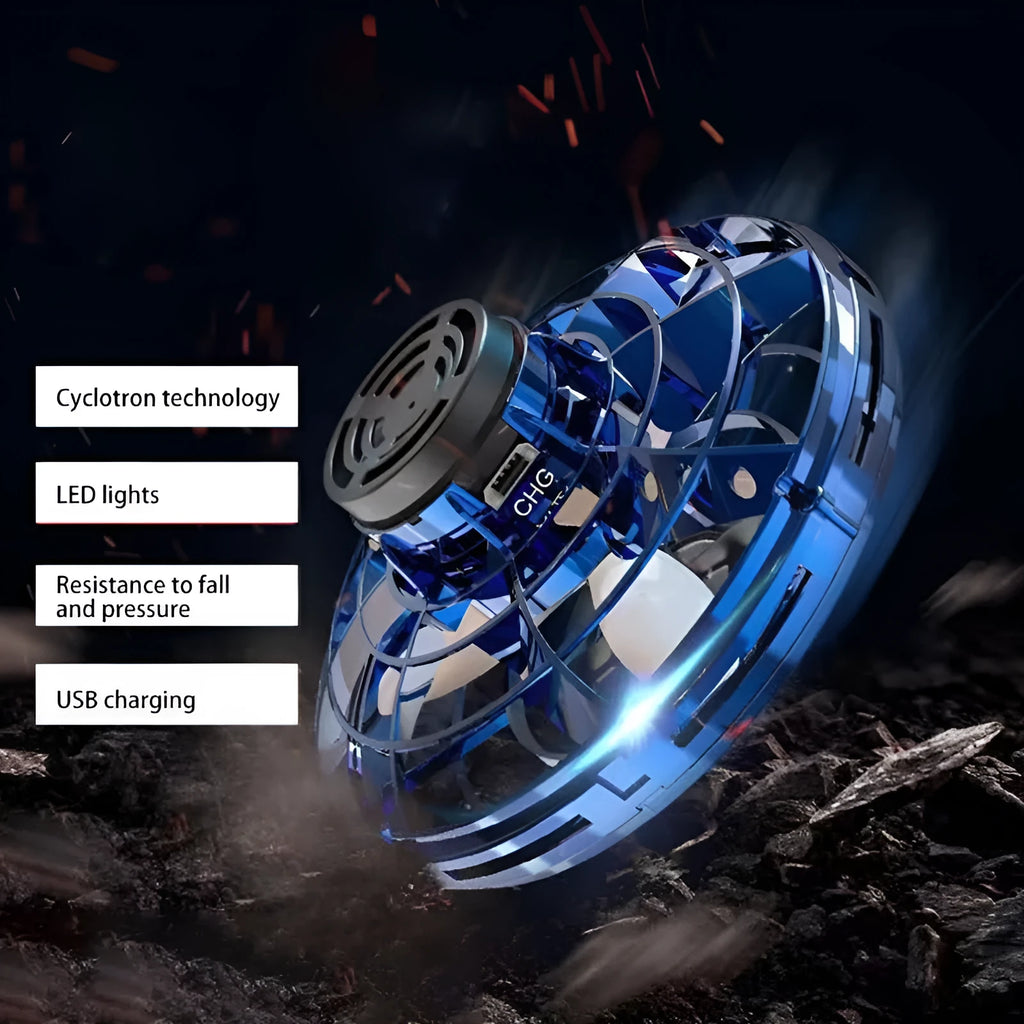 Rotating Flying Gyro Aircraft Induction Drone Toy for Youth Aged 15-35, Manual Control, Electric, Multifunctional, Blue, 4x8cm, Plastic, Choice of 1/2/4 Pieces