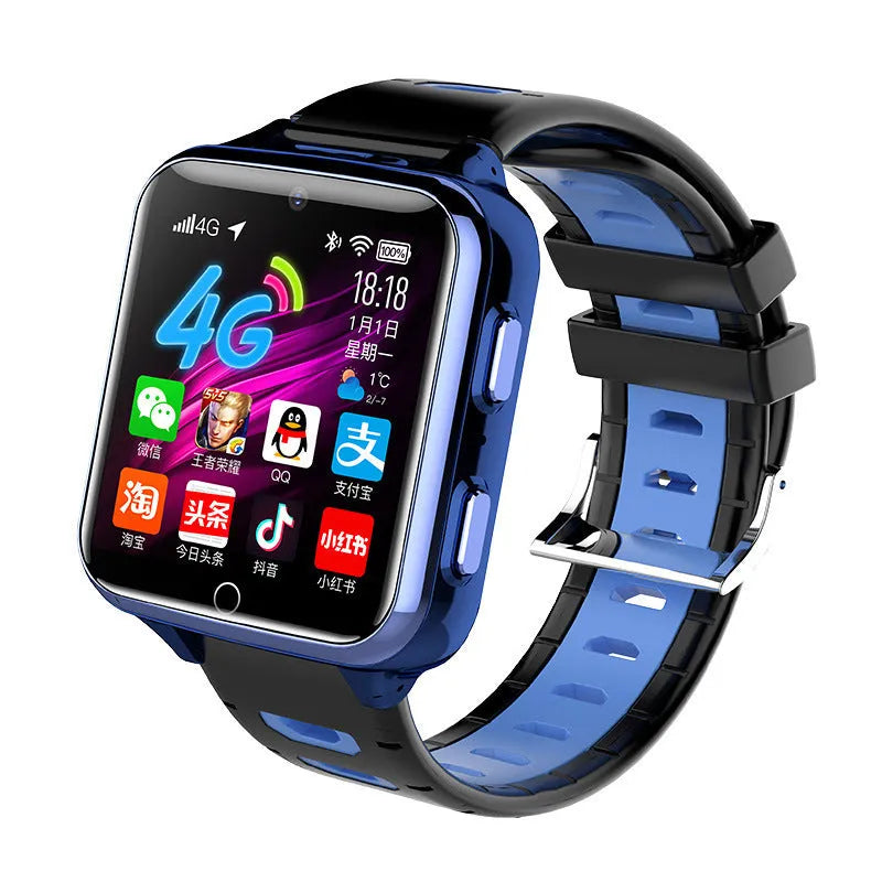 Children's smart wrist watch with colour touchscreen and silicone sport strap.
