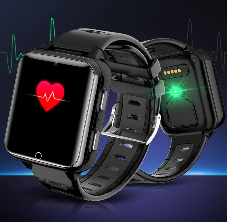 Children's smart wrist watch with colour touchscreen and silicone sport strap.