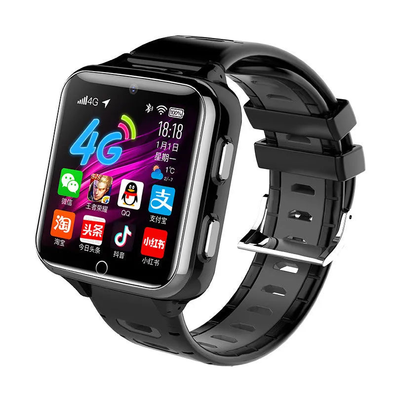Children's smart wrist watch with colour touchscreen and silicone sport strap.