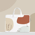 Blue waterproof PU leather laptop bag for a 15.6-inch notebook with a soft handle.
