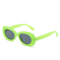 Women's oval sunglasses with PC frame and AC lenses, UV400, shown in seven colour options