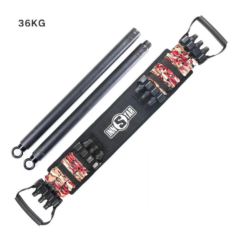 Camouflage bench press stretcher chest expander elastic belt with all-metal frame and nylon strap