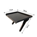 Plastic hook-mount desktop rack for organising a TV set-top box and router