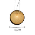 Black-rimmed rattan and glass chandelier with fishing-line suspension, 30cm diameter