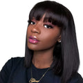 Unice Hair full machine human hair wig for black women 10 inch black colour short to medium length