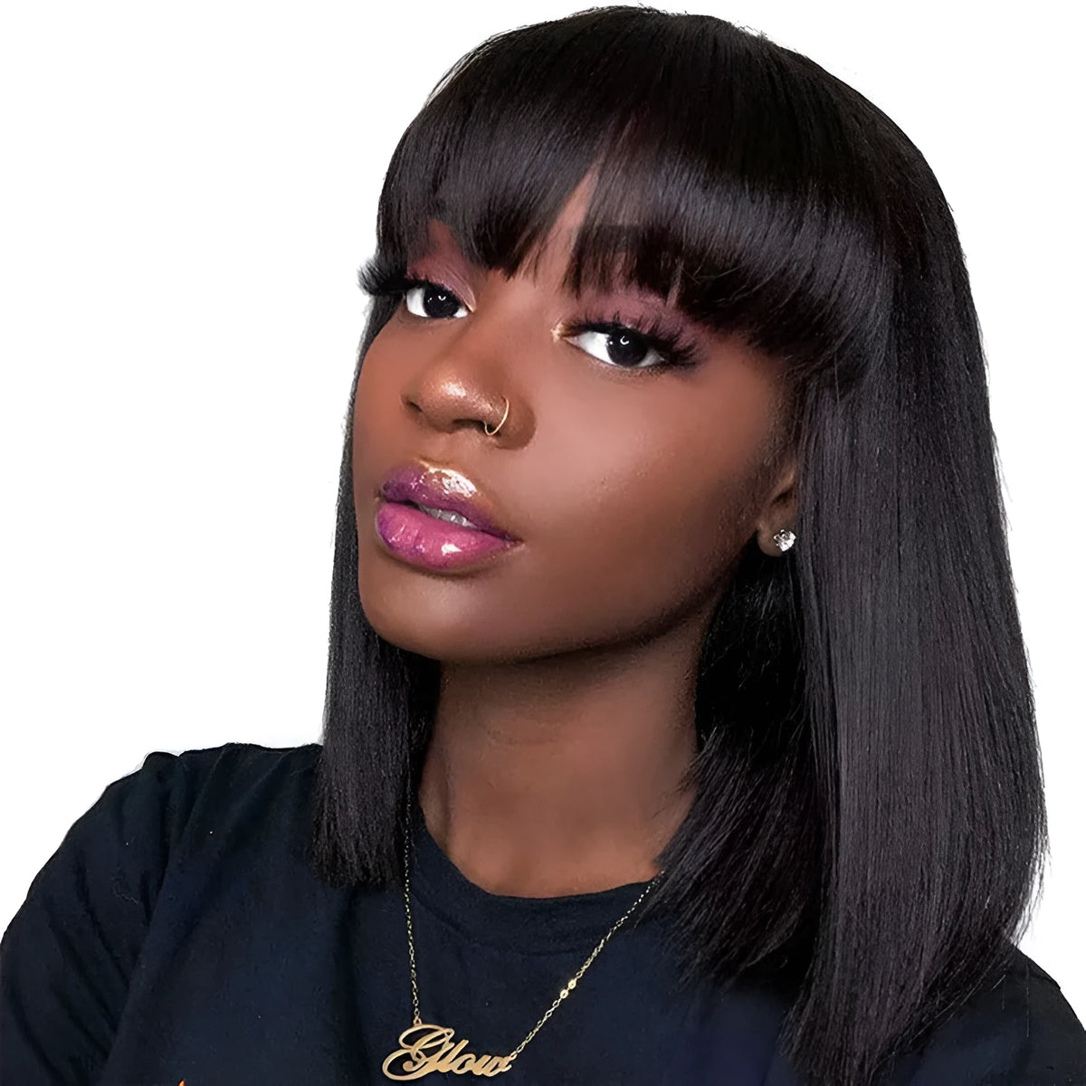 Unice Hair full machine human hair wig for black women 10 inch black colour short to medium length