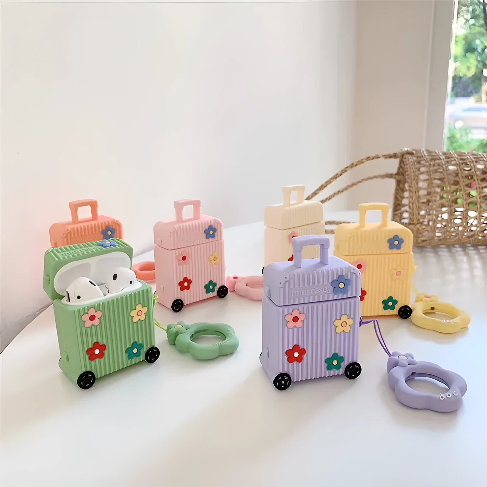 Flip-type silicone protective cover for Apple AirPods 1st and 2nd generation charging cases