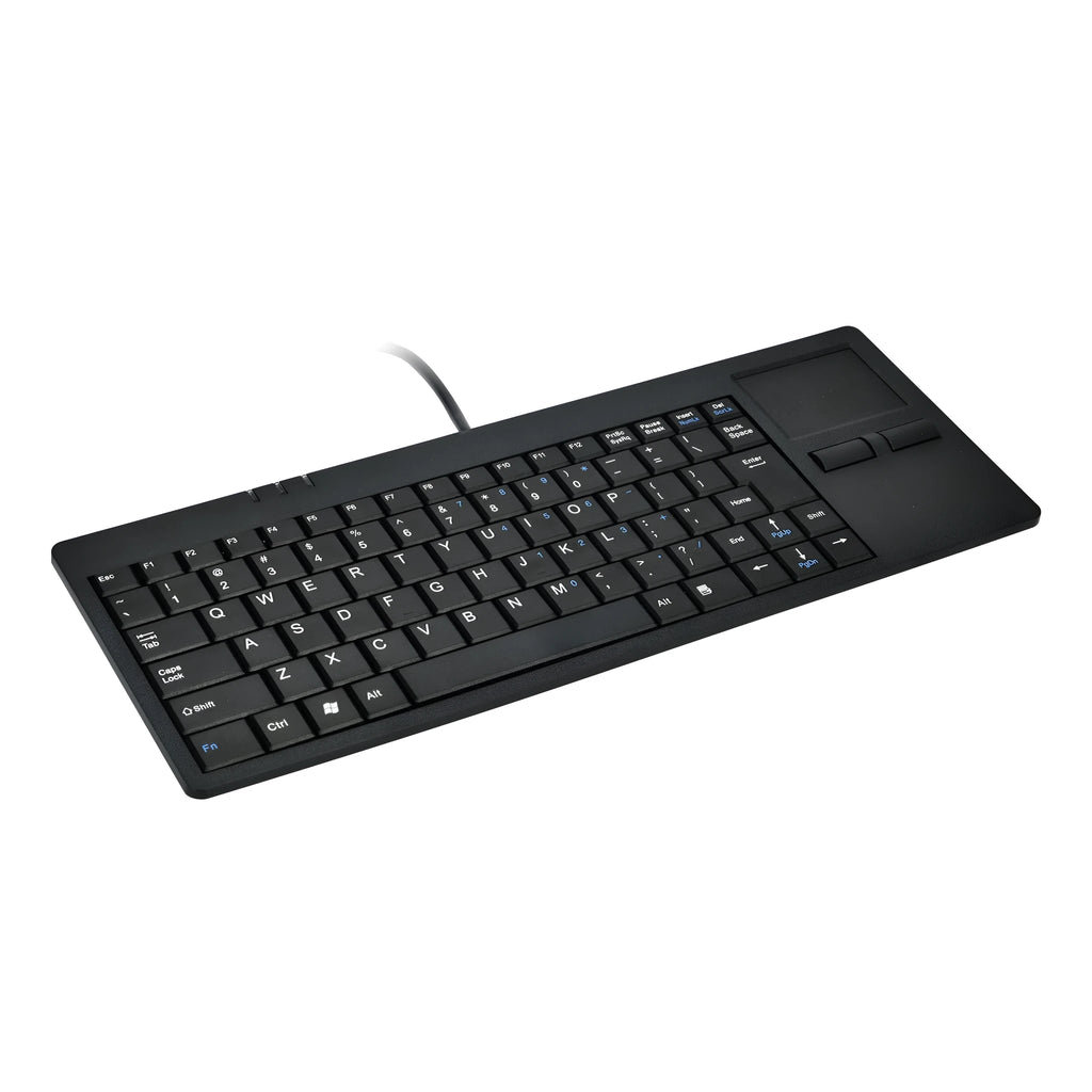 MC-818 wired USB touchpad keyboard ultra-thin 82 keys black with wrist rest and built-in HUB