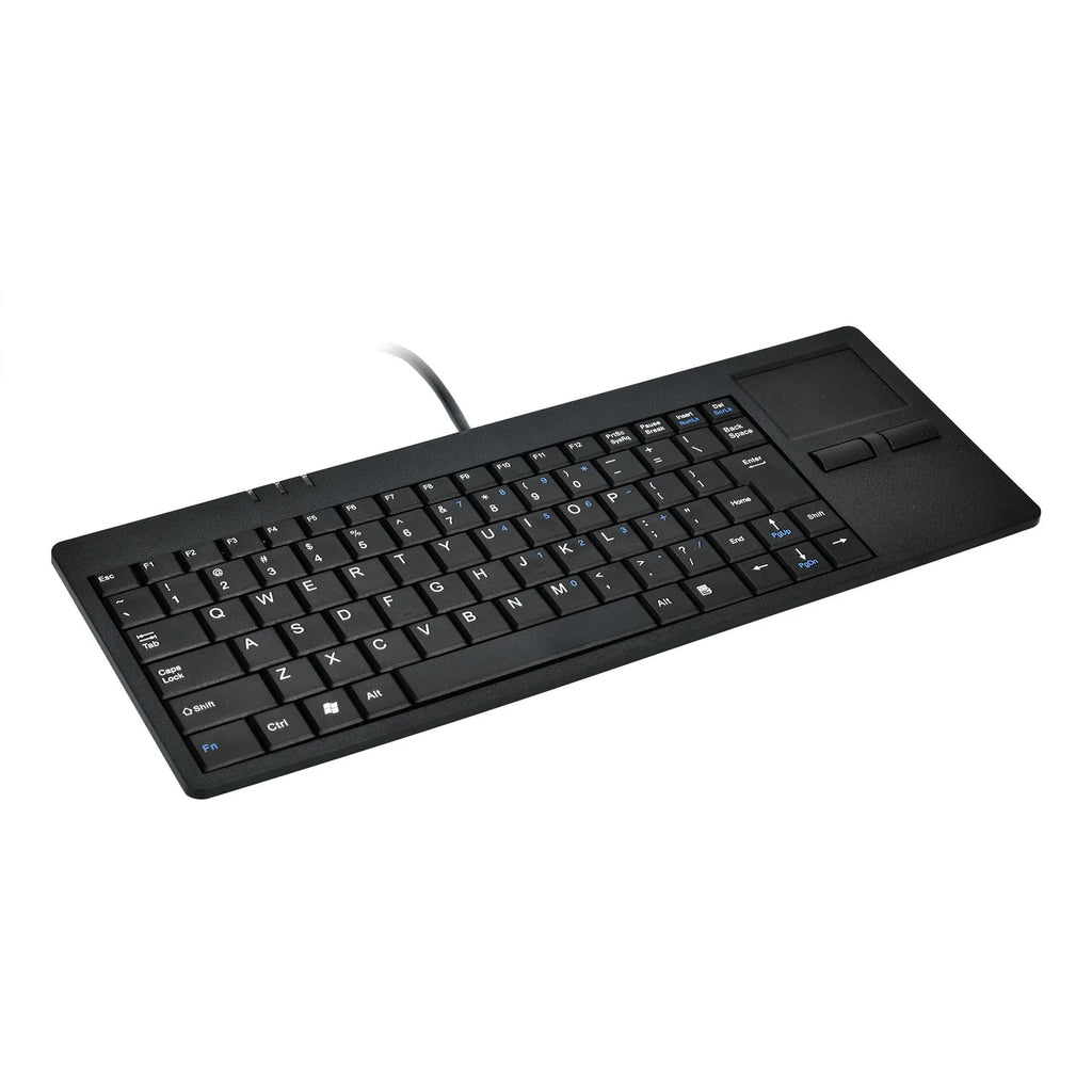 MC-818 wired USB touchpad keyboard ultra-thin 82 keys black with wrist rest and built-in HUB