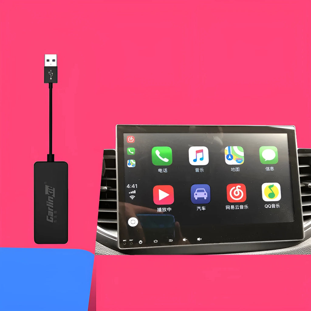 Carlinkit Android Auto car-machine interconnection module in black ABS housing with USB port