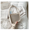PU leather square shoulder bag with chain handle and magnetic buckle in Green or White