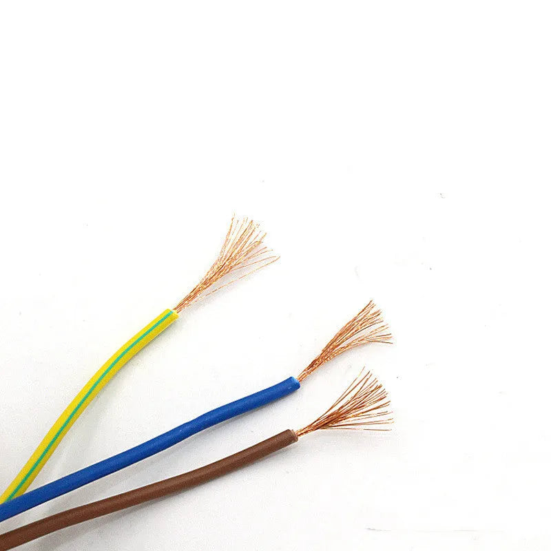 Black American standard three-pin plug power cord, 1.2 metres long with detailed specs label.