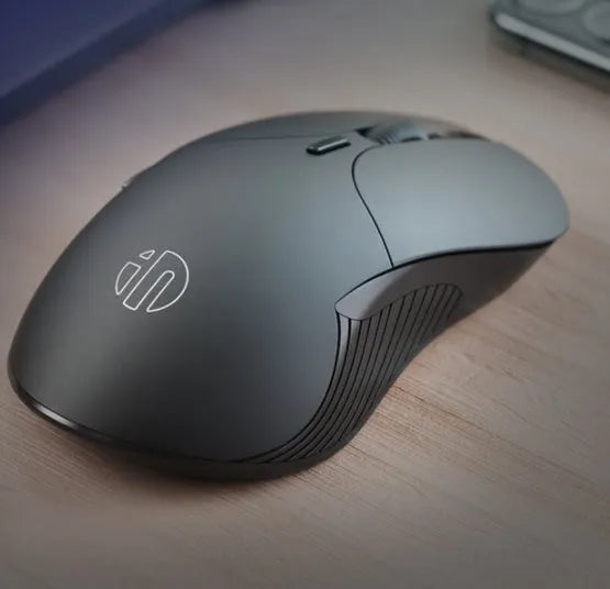 Black wireless voice control mouse with 6 buttons and scroll wheel