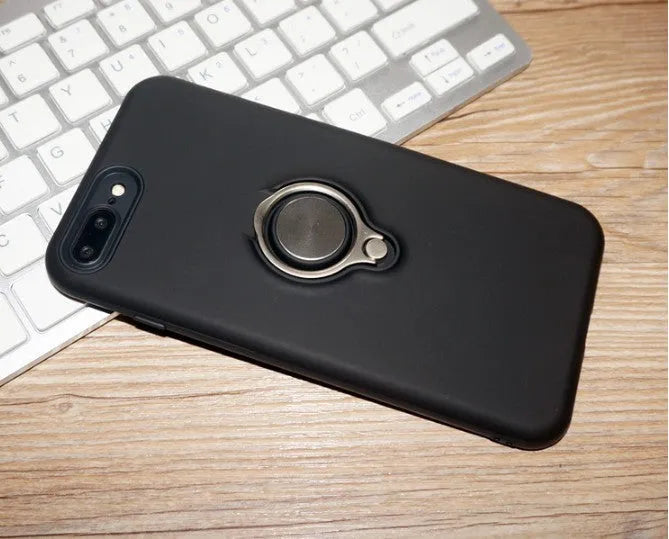 Solid colour magnetic phone case for iPhone on a magnetic car mount, showing side profile.