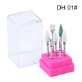 Tungsten steel nail drill bit set with seven pieces and transparent storage case