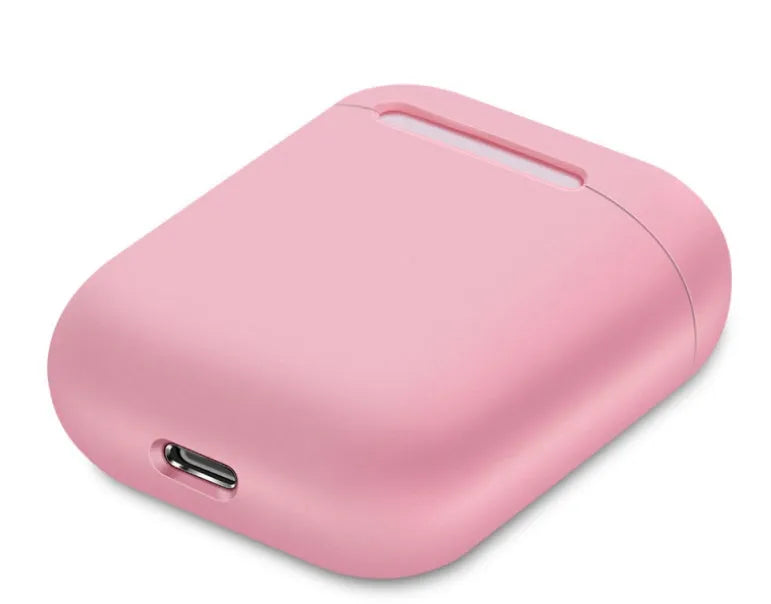 Silicone protective cover for Apple AirPods charging case in a split style design, shown in a selection of colours.
