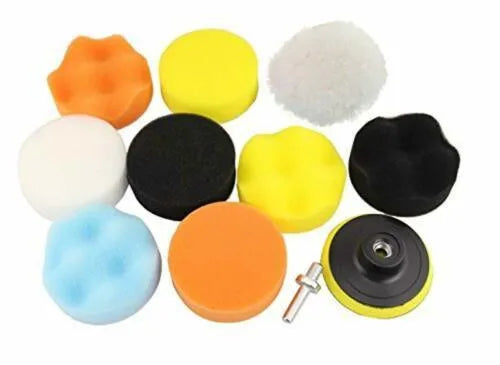 Automotive polishing pad set with multiple pads for waxing, polishing, and sealing