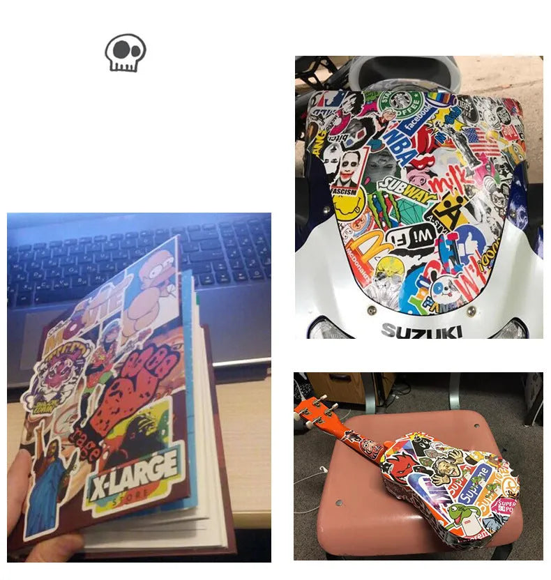 36 retro beach vinyl stickers in 6-10cm sizes with matte finish