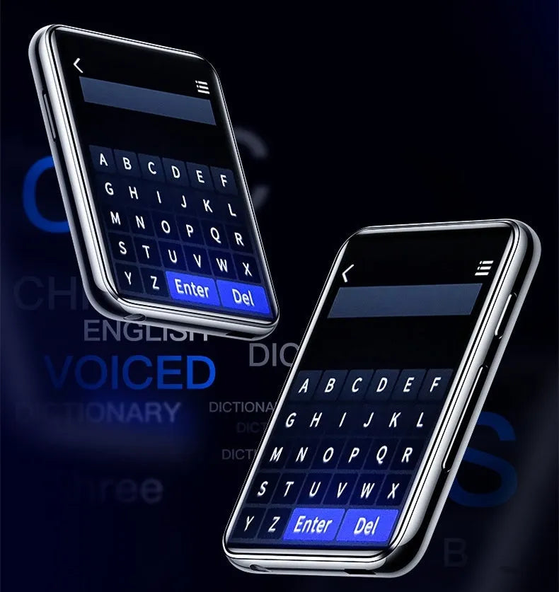 MP3 Bluetooth player electronic dictionary with touch screen, 2.5inch display, and black casing