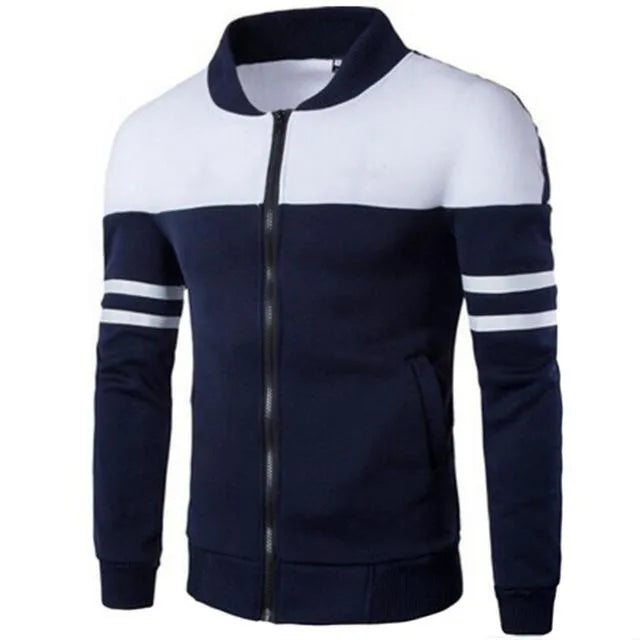 Casual zipper hooded jacket in autumn cotton blend, four colours, sizes L to 4XL