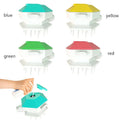 Pet shower brush nozzle with one-key switch in blue for dogs and cats