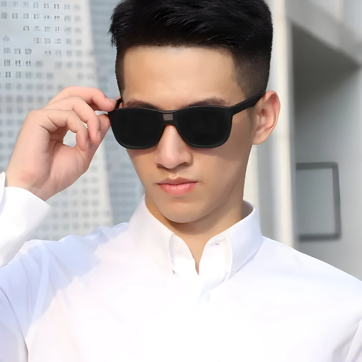 Driving and biking polarized sun glasses black frame black classic style for outdoors