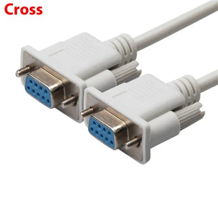Milky white female to female DB9 serial cable with 1.5 metre length
