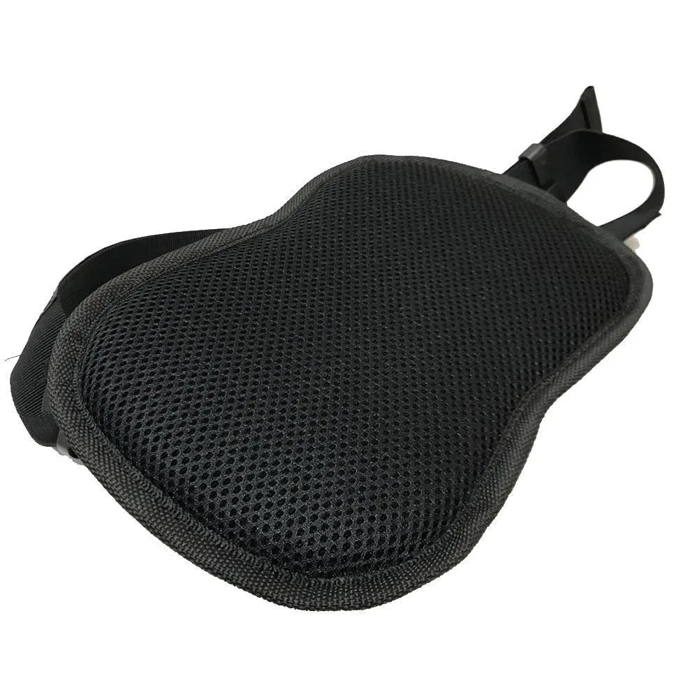 Motorcycle rear seat safety handle in black with Oxford cloth strap and adjustable buckle