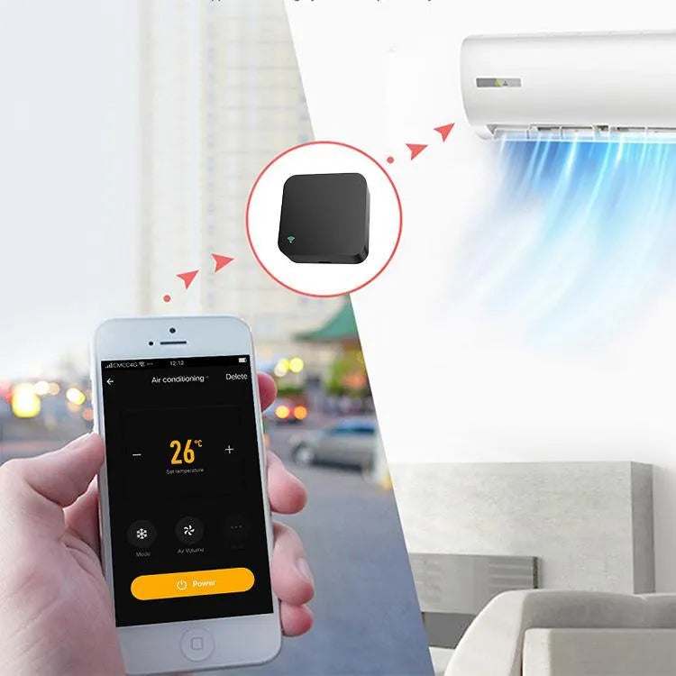 Black round and square infrared universal remote control for voice control of appliances