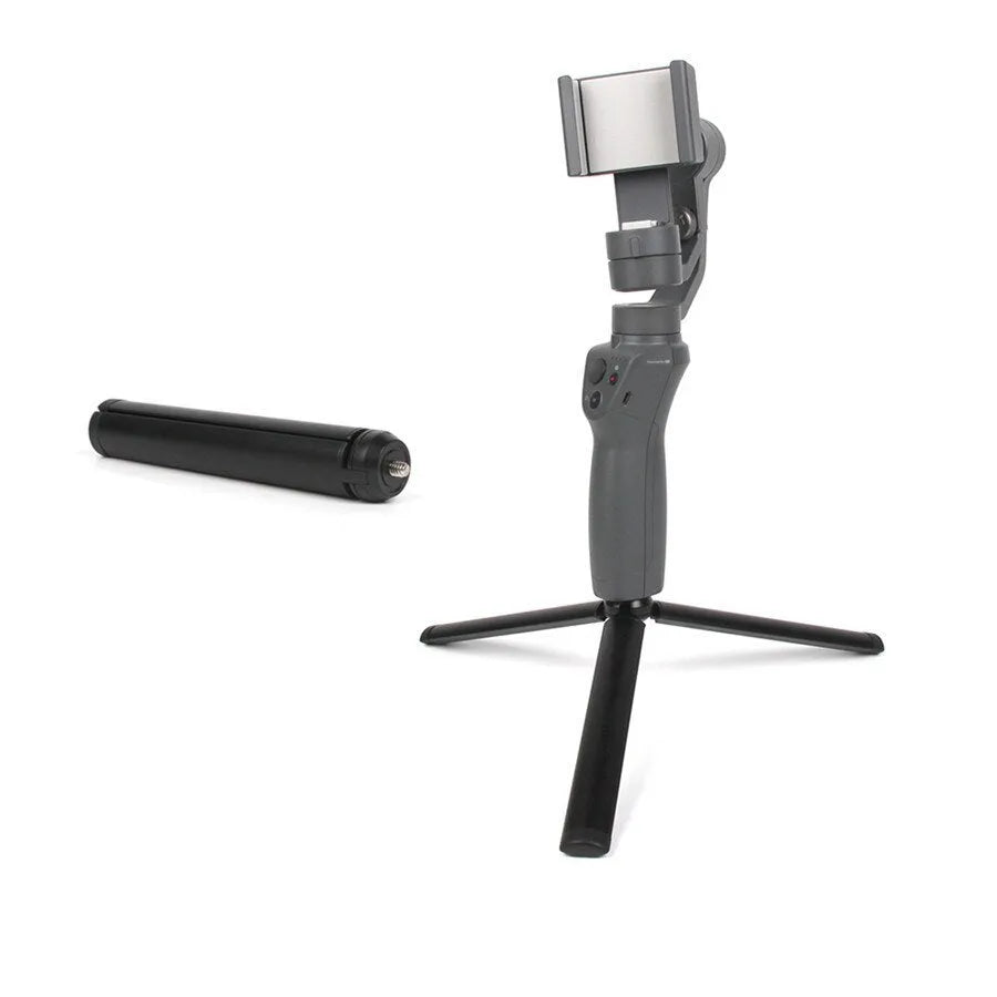 Black aluminium alloy mobile phone tripod handheld stabiliser compatible with Apple iPhone photography