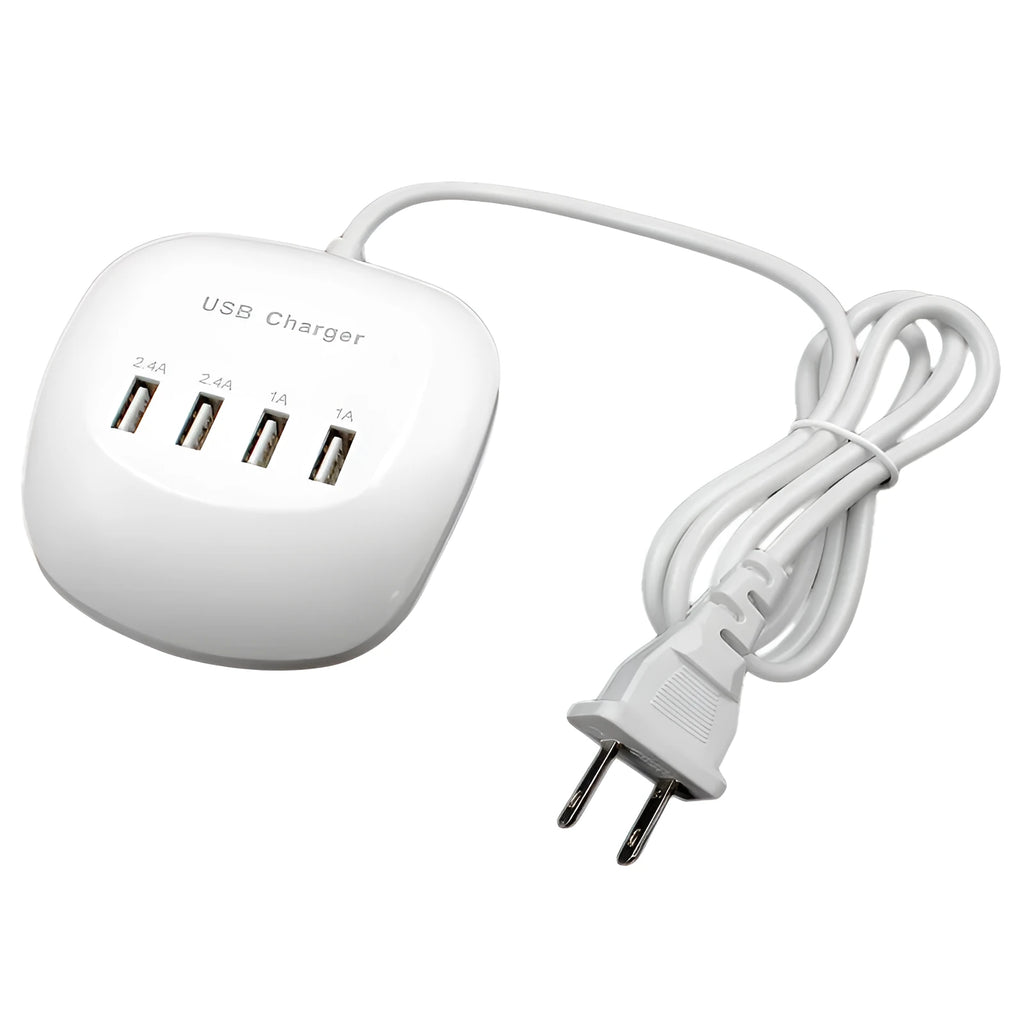 USB wall charger with EU and US plug options for mobile device charging