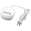 USB wall charger with EU and US plug options for mobile device charging