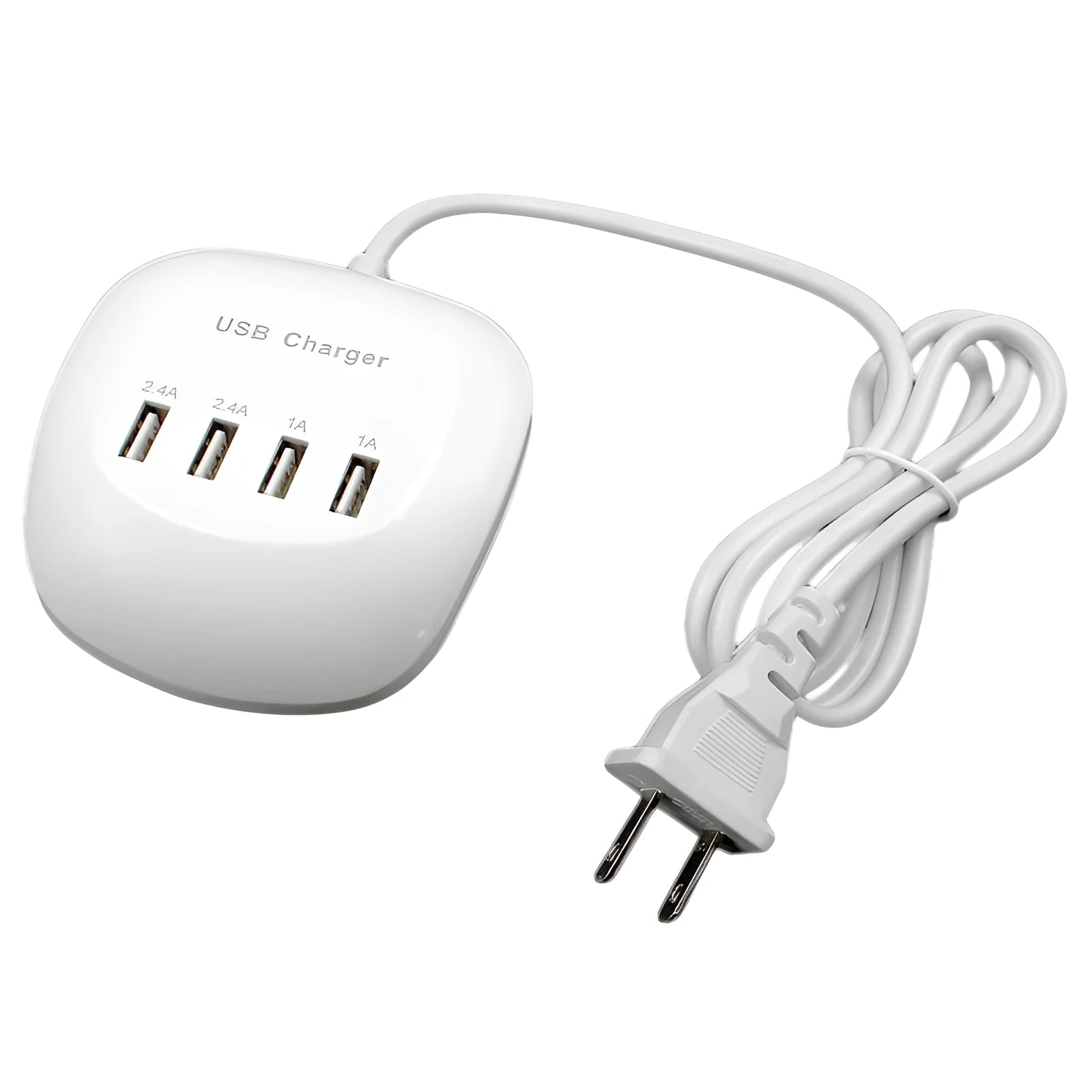 USB wall charger with EU and US plug options for mobile device charging