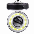 COB LED tent light with carabiner, ABS plastic shell, floodlight beam over 3 metres, primary colour