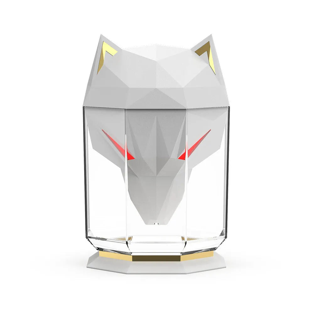 War Wolf ultrasonic desktop humidifier with colourful lights and USB cable