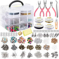 1171pcs crystal beads material set with 2mm glass seed beads in 24 colours and jewellery making tools