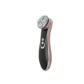 Gold Thermage colour light IPL beauty instrument with ABS body and medical stainless steel head on white background