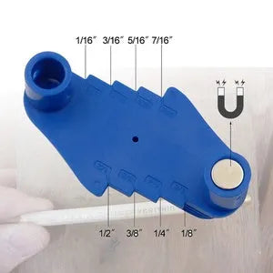 Multifunctional Marker ABS Plastic Centre Scriber 100x58x50mm for Woodworking Board Grooving Pin Joints Assembly with Strong Magnet Black Blue