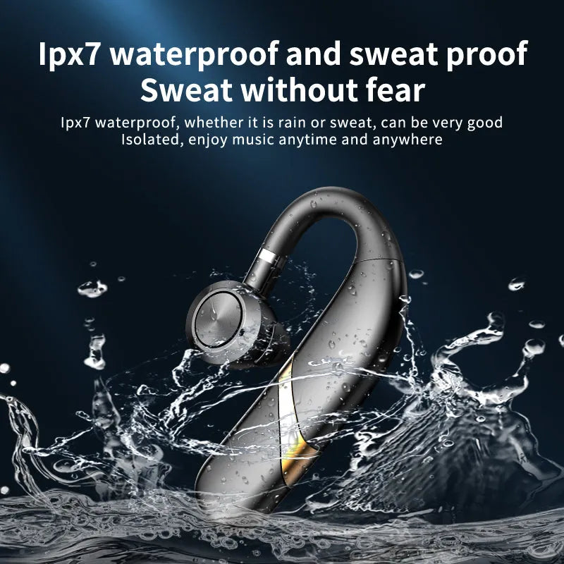 X9 hanging ear single ear Bluetooth headset in black with charging compartment