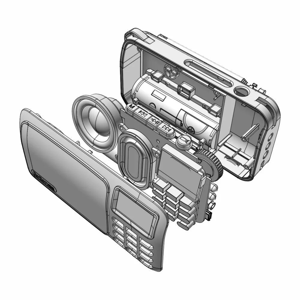 Rolton W405 portable FM radio speaker with MP3 player in compact design with LED display