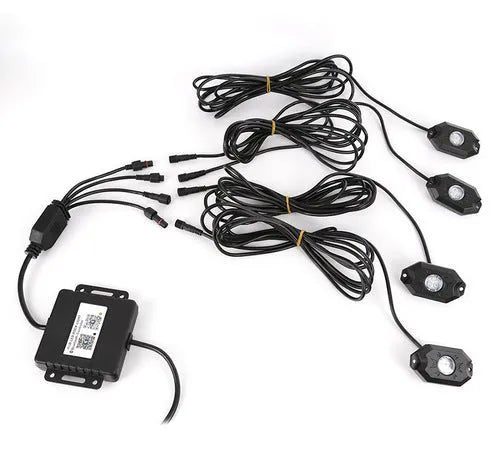 Undercarriage LED RGB atmosphere light with eight CREE lamp beads in aluminium housing showing blue illumination pattern