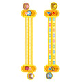 Yellow plastic children's digital resolution ruler with cartoon graphics measuring 24.5 cm long