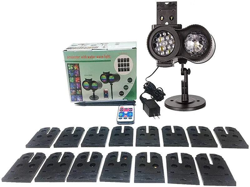 Outdoor waterproof double tube LED light displaying animated water pattern effects.