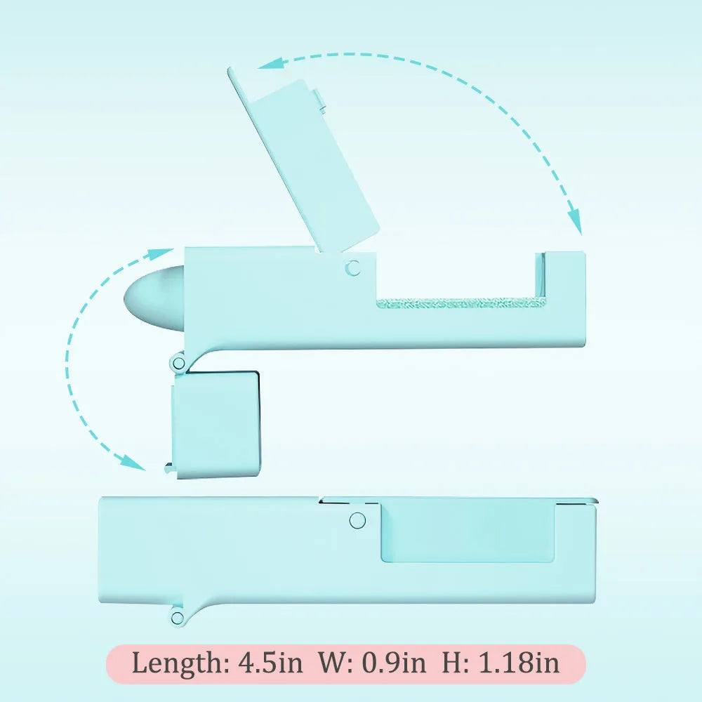 Plastic contactless door opening tool 11.5x2.5x3cm in blue and pink for avoiding direct contact with shared surfaces