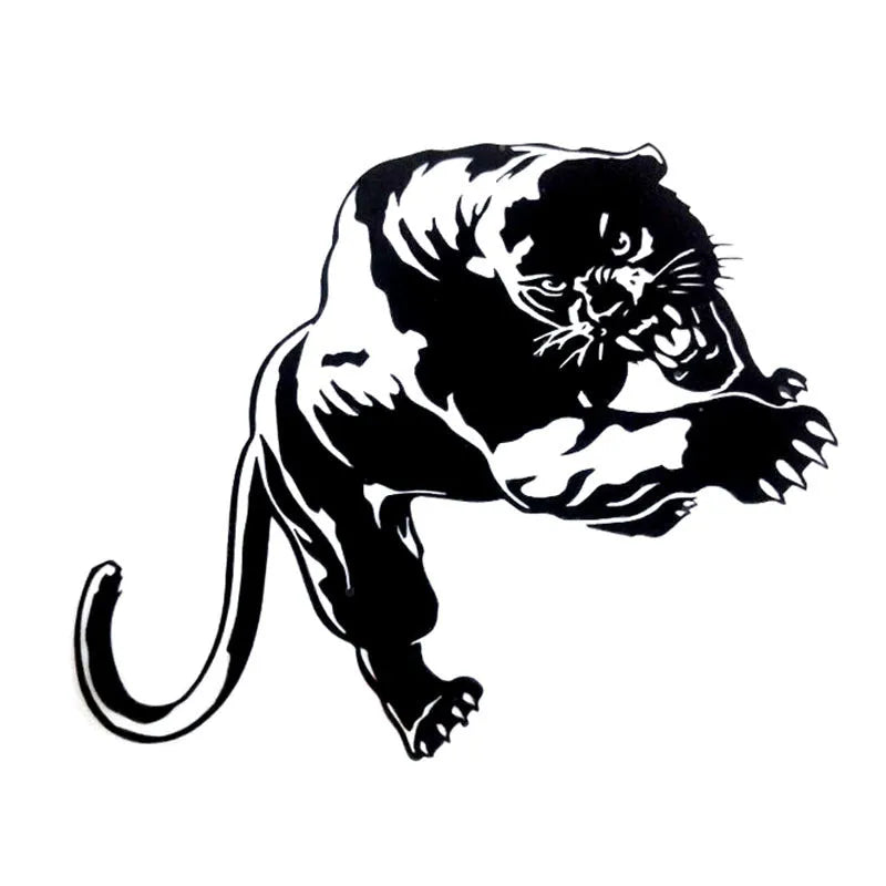 Leopard print reflective car sticker, PET, 19.5x13.5cm, black or white, for all vehicles