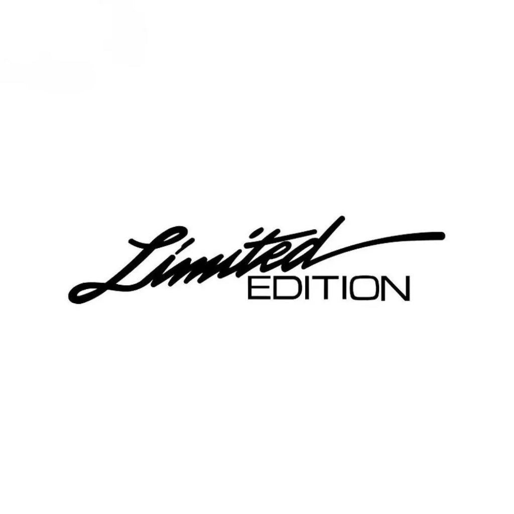 Black laser reflective car sticker with text on PET material measuring 12 cm wide