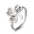 Stainless steel hollow ring in gold or steel colour with electroplated finish showing interior hollow construction