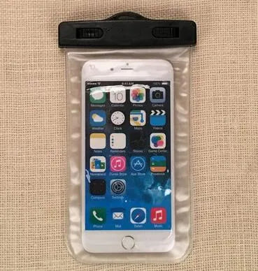 AQUA-ONE waterproof PVC phone pouch with clear touch screen, shown in blue colour